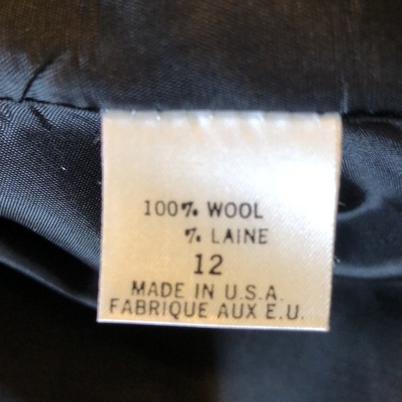 Vintage TAHARI Size 12 Intricate Beaded Scroll Front Long Blazer Laine Wool USA - Picture 12 of 16